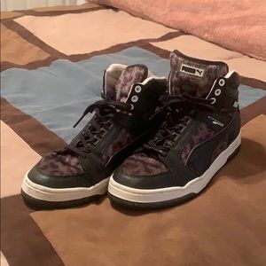 Puma leopard print high top sneakers